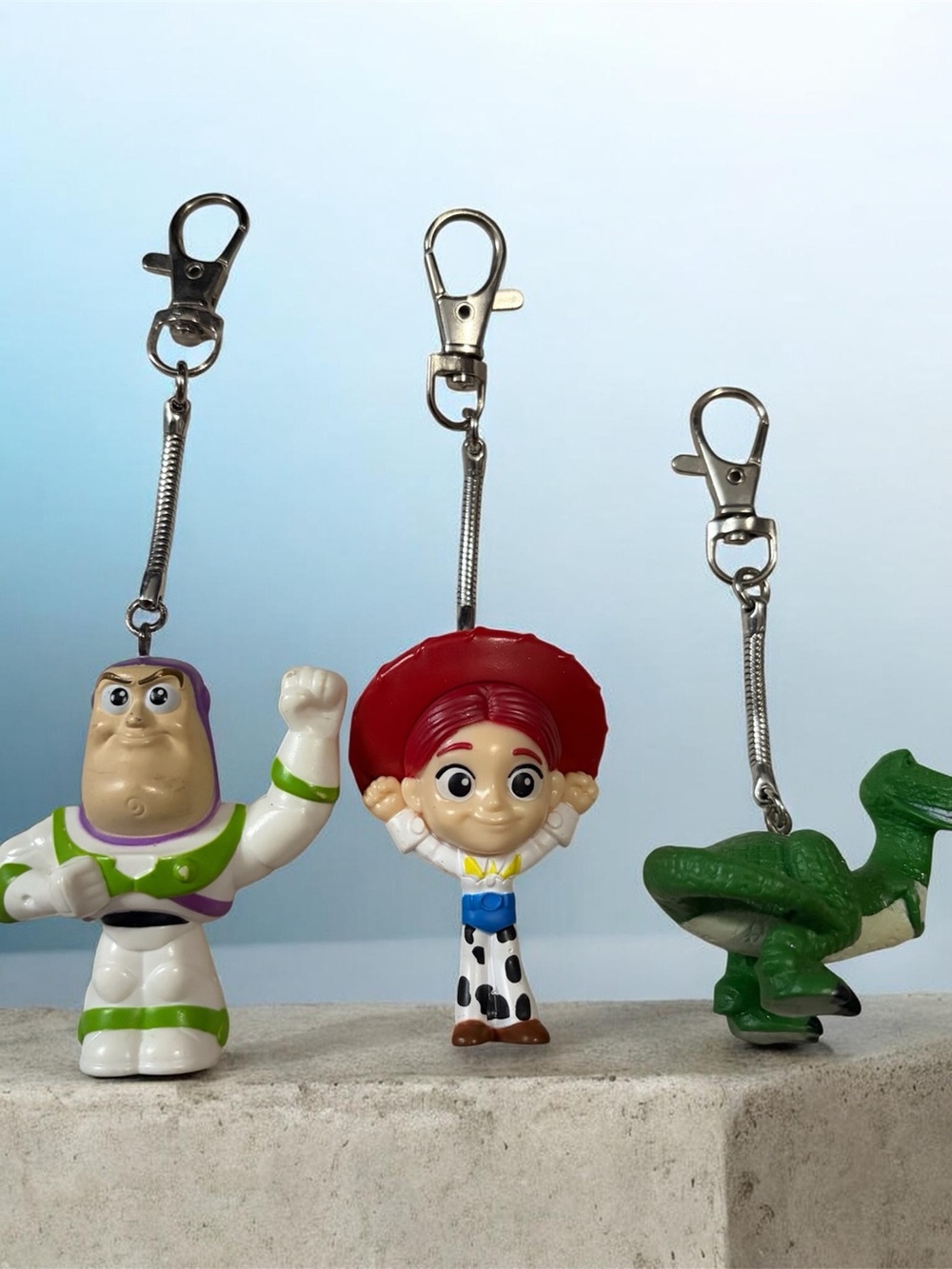 Toy Story Character Keychain Set - Red, Green, White